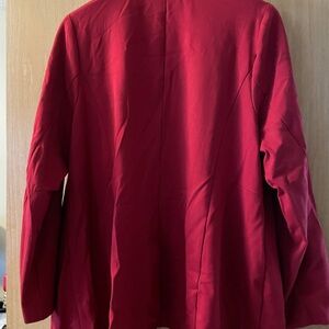 Women's Red Blazer Jacket - Classic Tailored Style